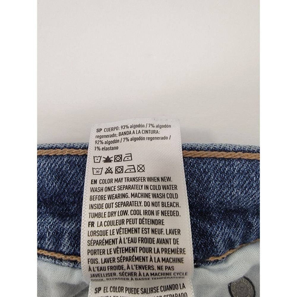 American Eagle Low-Rise Baggy Jeans Womens 12 Long Blue Wide Leg Y2K Retro Denim - Picture 5 of 14